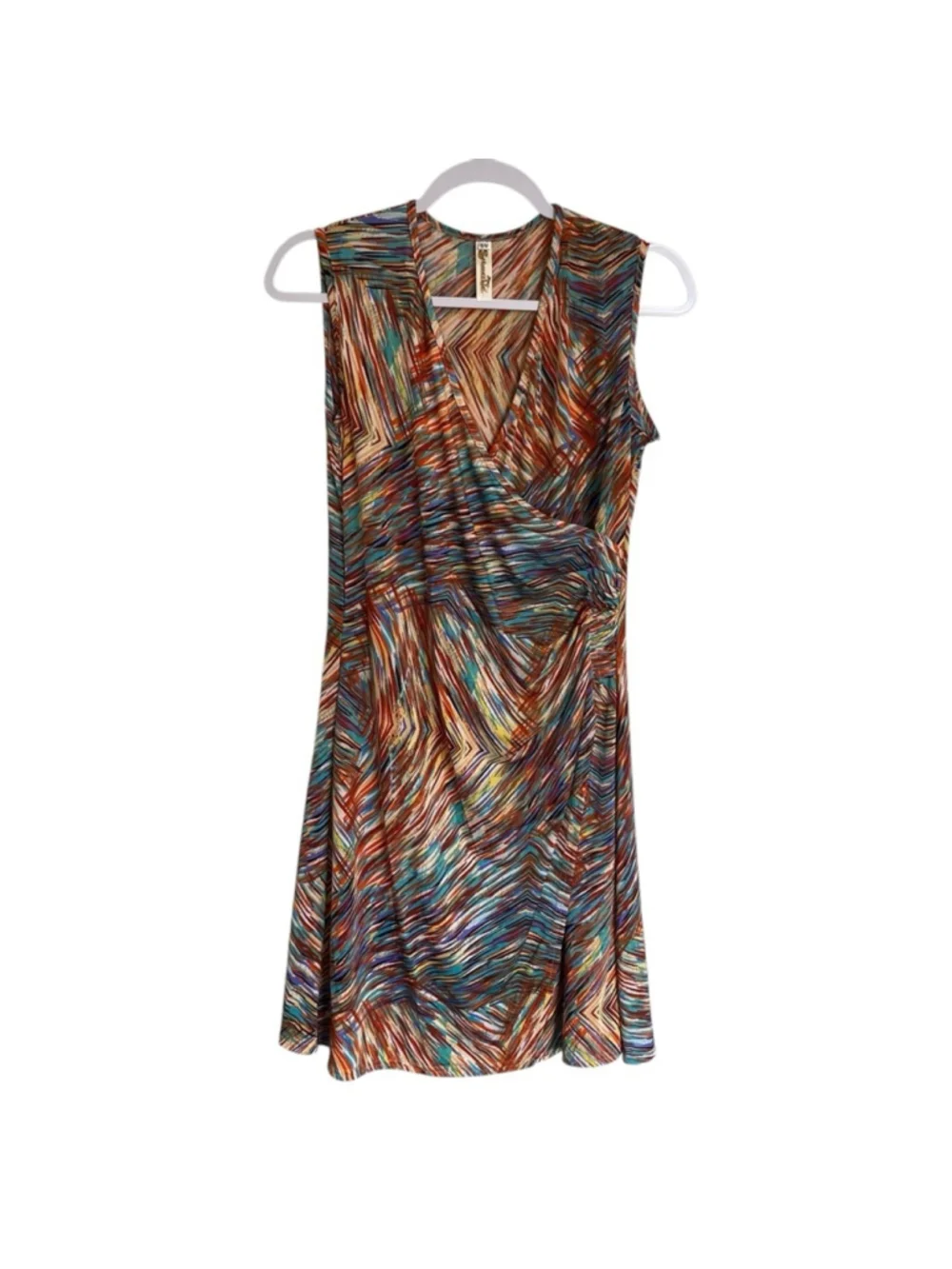 Shoreline Brown and Orange Ruched Mini Sundress S/M - CO China